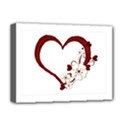 Red Love Heart With Flowers Romantic Valentine Birthday Deluxe Canvas 16  x 12  (Framed)  View1