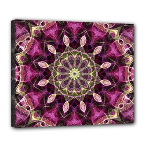 Purple Flower Deluxe Canvas 24  X 20  (framed) by Zandiepants