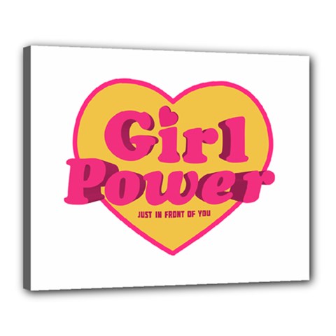 Girl Power Heart Shaped Typographic Design Quote Canvas 20  X 16  (framed) by dflcprints