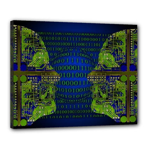 Binary Communication Canvas 20  X 16  (framed) by StuffOrSomething