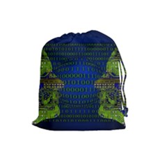 Binary Communication Drawstring Pouch (large) by StuffOrSomething