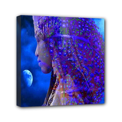 Moon Shadow Mini Canvas 6  X 6  (framed) by icarusismartdesigns