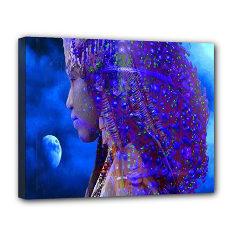 Moon Shadow Canvas 14  X 11  (framed) by icarusismartdesigns