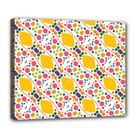 Dots And Rhombus Deluxe Canvas 24  X 20  (stretched) by LalyLauraFLM