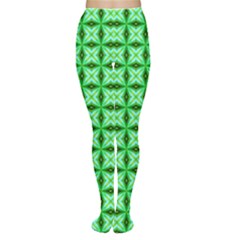 Green Abstract Tile Pattern Tights by GardenOfOphir
