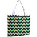 Neon and Black Modern Retro Chevron Patchwork Pattern Tiny Tote Bag View2