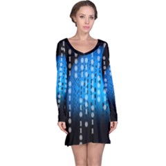 Binary Rain Long Sleeve Nightdress by StuffOrSomething