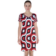 Waves And Circles Short Sleeve Nightdress Short Sleeve Nightdress by LalyLauraFLM