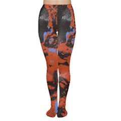 Orange Blue Black Texture Tights by LalyLauraFLM