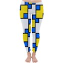 Yellow and blue squares pattern  Winter Leggings View1