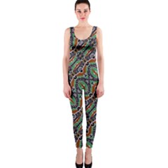 Colorful Tribal Geometric Print Onepiece Catsuit by dflcprintsclothing