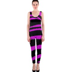 Pink Zebra Onepiece Catsuit by ArtistRoseanneJones