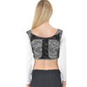 Goth Brocade Cross Long Sleeve Crop Top (Tight Fit) View2