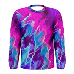 Stormy Pink Purple Teal Artwork Men s Long Sleeve T-shirts by KirstenStar