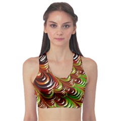 Special Fractal 31 Green,brown Sports Bra by ImpressiveMoments