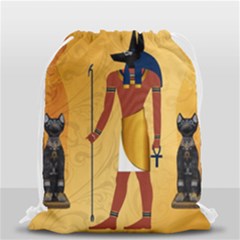 Anubis, Ancient Egyptian God Of The Dead Rituals  Drawstring Bag (small) by FantasyWorld7