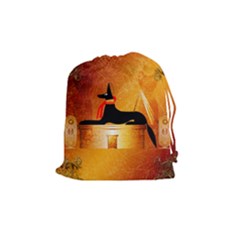 Anubis, Ancient Egyptian God Of The Dead Rituals  Drawstring Pouches (medium)  by FantasyWorld7