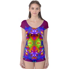 Abstract 6 Short Sleeve Leotard by icarusismartdesigns
