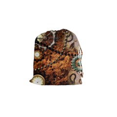 Steampunk In Noble Design Drawstring Pouches (small)  by FantasyWorld7