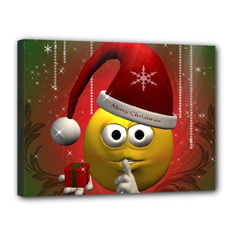 Funny Christmas Smiley Canvas 16  X 12  by FantasyWorld7