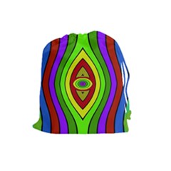 Colorful Symmetric Shapes Drawstring Pouch by LalyLauraFLM