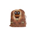 Steampunk, Funny Owl With Clicks And Gears Drawstring Pouches (Small)  View1