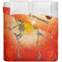 Dancing For Christmas, Funny Skeletons Duvet Cover (king Size) by FantasyWorld7