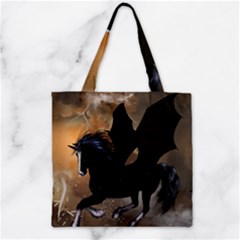 Awesome Dark Unicorn With Clouds Zipper Grocery Tote Bags by FantasyWorld7