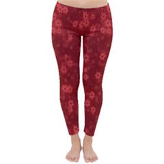 Snow Stars Red Winter Leggings by ImpressiveMoments