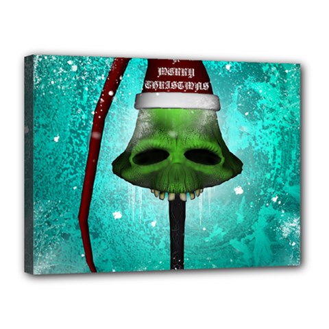 I Wish You A Merry Christmas, Funny Skull Mushrooms Canvas 16  X 12  by FantasyWorld7