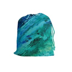 Shades Of Blue Drawstring Pouches (large)  by trendistuff