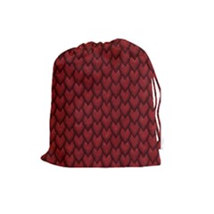 Red Reptile Skin Drawstring Pouches (large)  by trendistuff