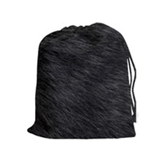 Black Cat Fur Drawstring Pouches (extra Large) by trendistuff
