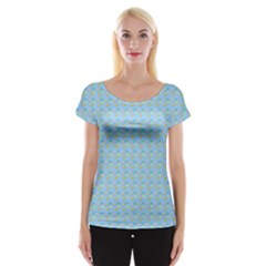 Birds Pattern Women s Cap Sleeve Top by LovelyDesigns4U