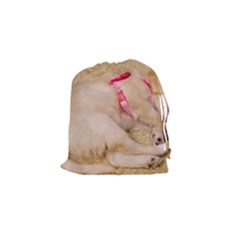 Adorable Sleeping Puppy Drawstring Pouches (small)  by trendistuff