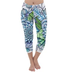 Peaceful Flower Garden 2 Capri Winter Leggings  by Zandiepants