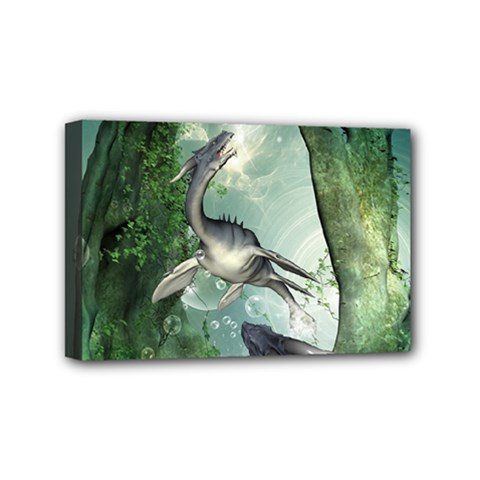 Awesome Seadraon In A Fantasy World With Bubbles Mini Canvas 6  X 4  by FantasyWorld7