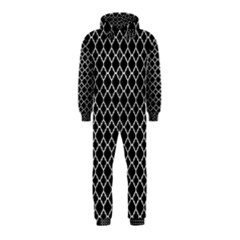 Black & White Quatrefoil Pattern Hooded Jumpsuit (kids) by Zandiepants