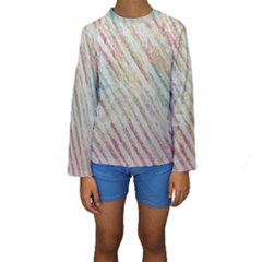 Diagonal Stripes Painting                                                                Kid s Long Sleeve Swimwear by LalyLauraFLM