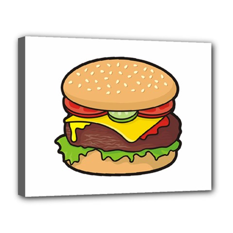 Cheeseburger Canvas 14  X 11  by sifis