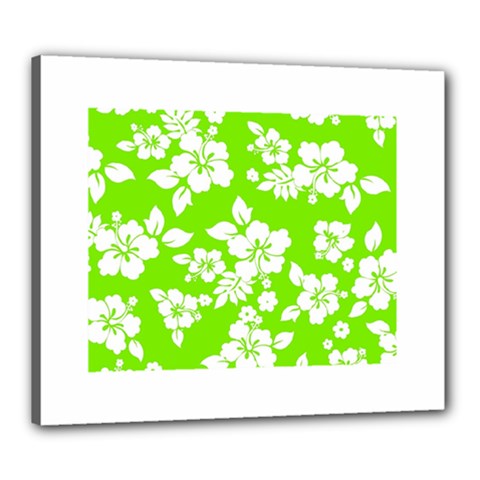 Lime Hawaiian Canvas 24  X 20  by AlohaStore