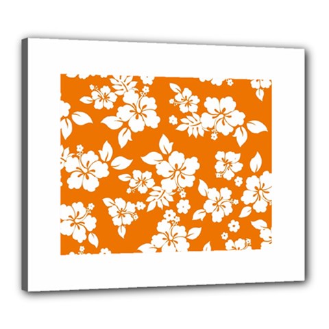 Orange Hawaiian Canvas 24  X 20  by AlohaStore