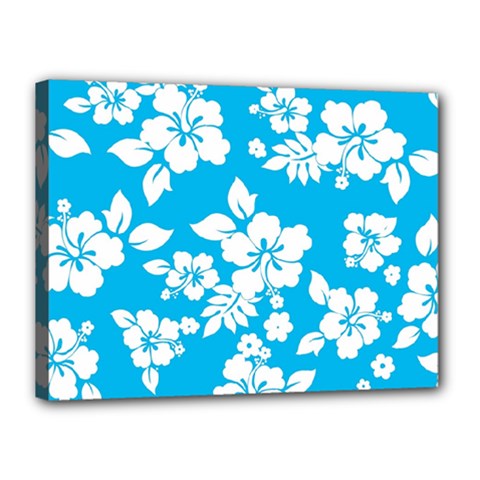 Light Blue Hawaiian Canvas 16  X 12  by AlohaStore