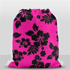 Dark Baby Pink Hawaiian Drawstring Bag (small) by AlohaStore