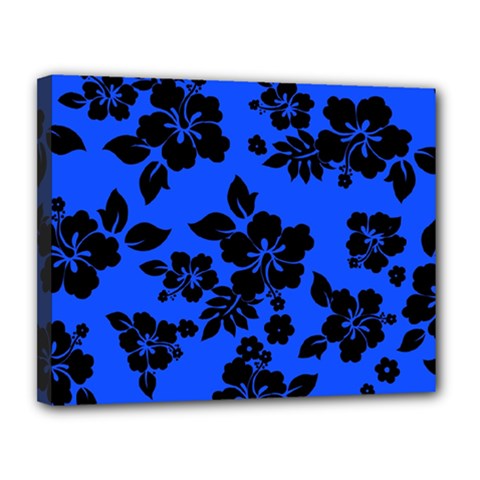 Dark Blue Hawaiian Canvas 14  X 11  by AlohaStore