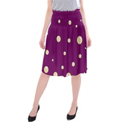 Purple And Yellow Bubbles Midi Beach Skirt by Valentinaart