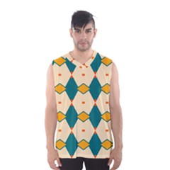Blue Yellow Rhombus Pattern                                                                                 Men s Basketball Tank Top by LalyLauraFLM