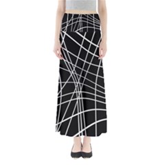 Black And White Elegant Lines Maxi Skirts by Valentinaart