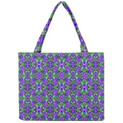 Pretty Purple Flowers Pattern Mini Tote Bag by BrightVibesDesign