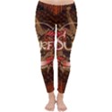 Surfing, Surfboard With Floral Elements  And Grunge In Red, Black Colors Winter Leggings  View1